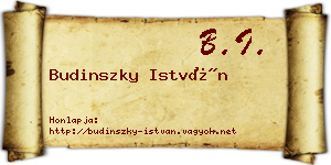 Budinszky István névjegykártya